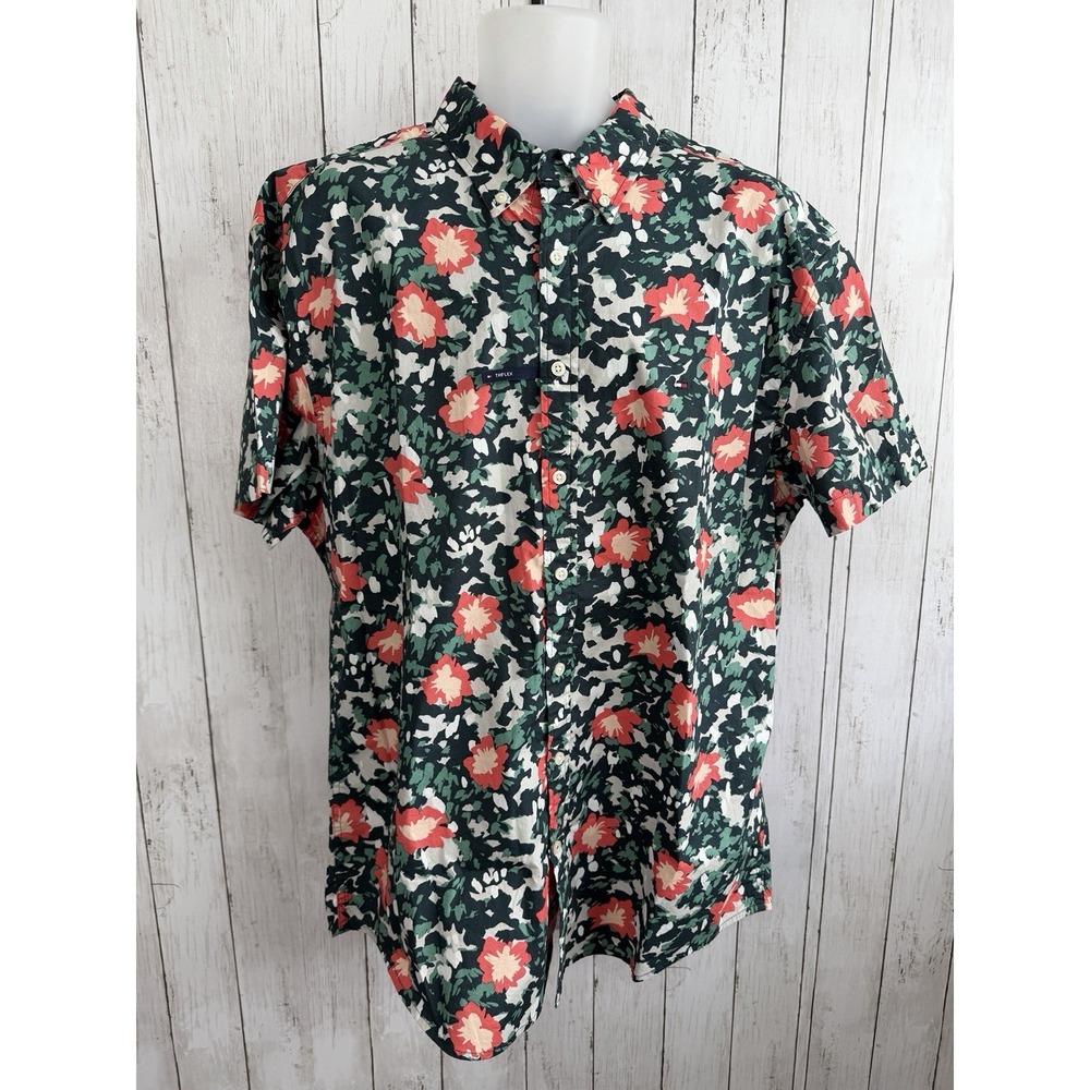 Men's Tommy Hilfiger Floral Short Sleeve Button Up Shirt NWT Size XXL